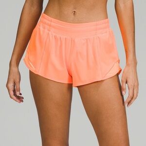 Lululemon Highlight Orange Hotty Hot Low-Rise Lined Short 2.5" - Size 4
